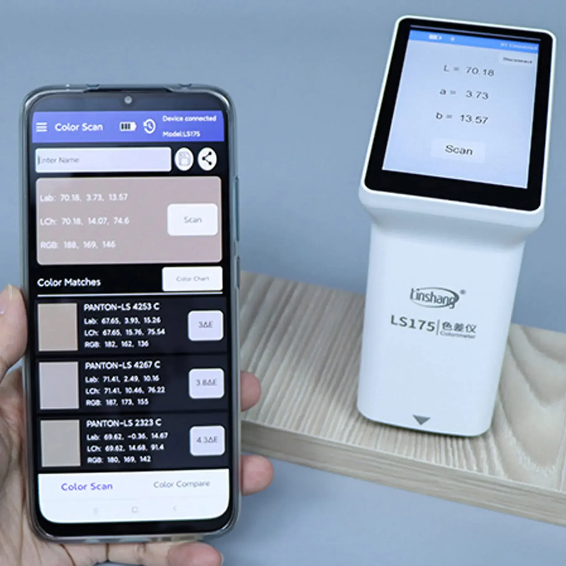 Handheld LS175 45°/0° Illumination geometry colorimeter with a large 20mm measuring aperture 3.5-inch Touch Screen 4