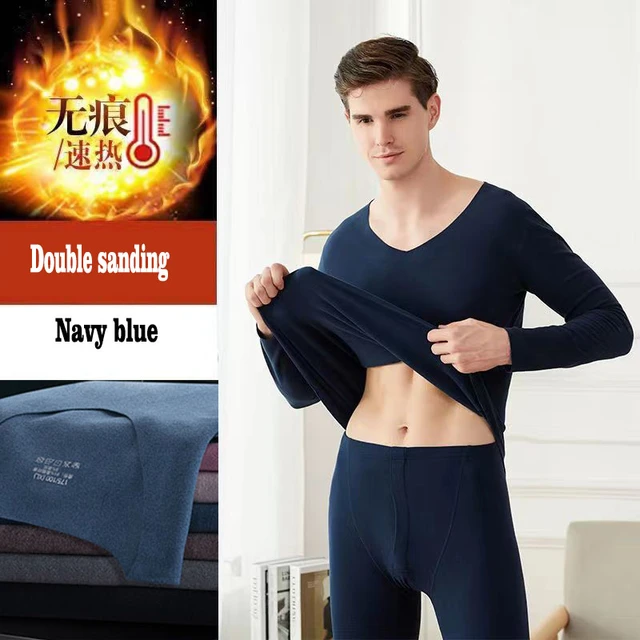 Conjunto de ropa interior térmica para hombre, pantalones largos suaves y  cálidos para hombre, capa base térmica para clima frío