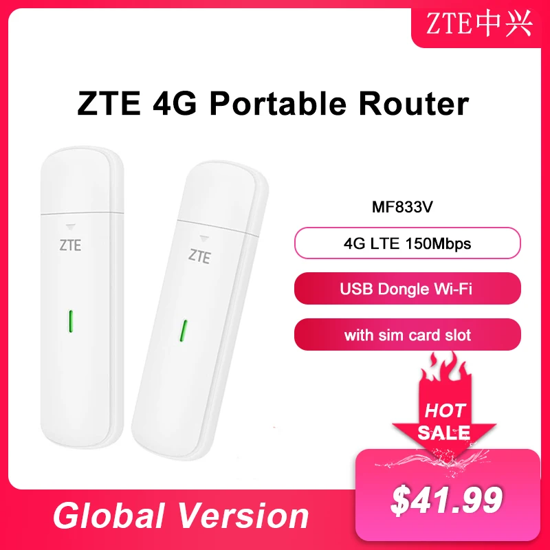 

2023 NEW Original Unlocked ZTE MF833V MF833U1 USB Dongle 150 Mbps Wireless 4G LTE Modem MF833 Global Universal Network Card