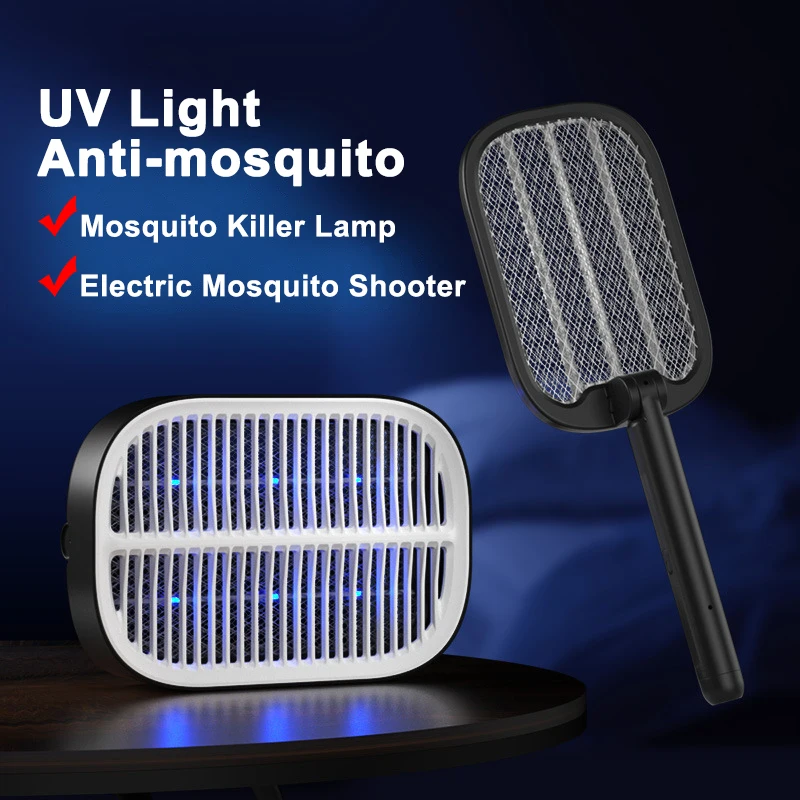 2500V Electric Mosquito Swatter Rechargeable UV Light Mosquito Trapping Sensor Mosquito Killer Lamp Bug Trap Flies Insect Zapper efficient electric shock mosquito swatter mosquito killer lamp intelligent household usb recharg eable bug zapper mosquito trap