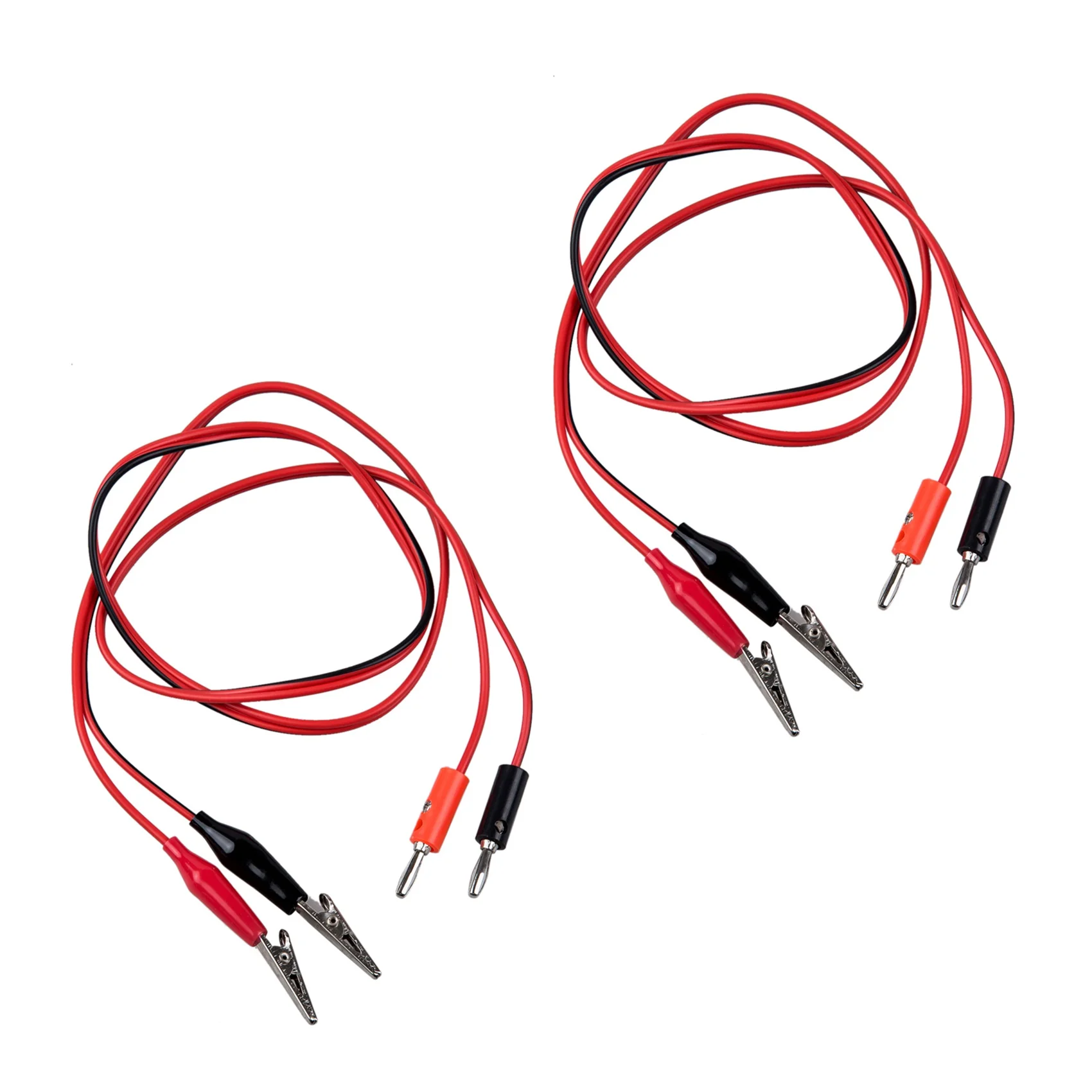 

2X Alligator Clip to Banana Plug Probe Cable Test Lead 90cm 3Ft