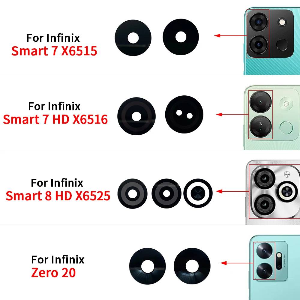 접착식 후면 카메라 유리 렌즈 커버, 인피닉스 핫 20 20S 플레이 30 5G 30i X669 40 프로 스마트 7 8 HD 제로 20 30, 신제품