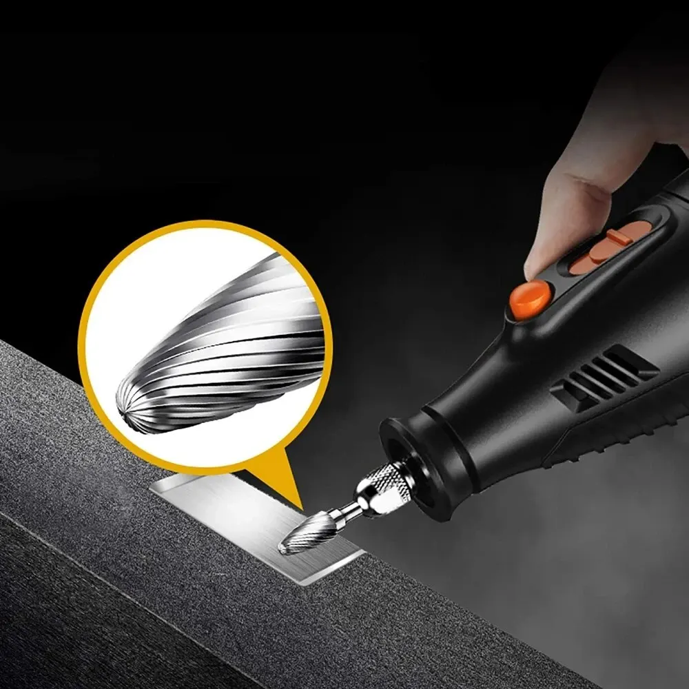 Milling Cutter 10 PCs 1/8" Shank Tungsten Carbide Rotary Tool Burr Double Diamond Cut Electric Grinding