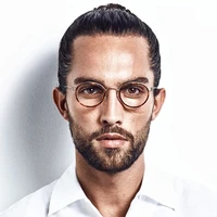 Дания Бренд Титановая оправа для очков Мужчины Женщины Резиновые круглые безвинтовые очки Сверхлегкие очки Дизайнерские оправы ручной работы — изображение 4