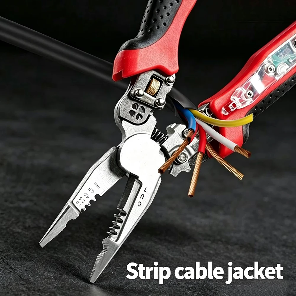 Rechargeable Multifunctional Electrician Tool: Adjustable Wire Stripper & Real-time Voltage Tester
