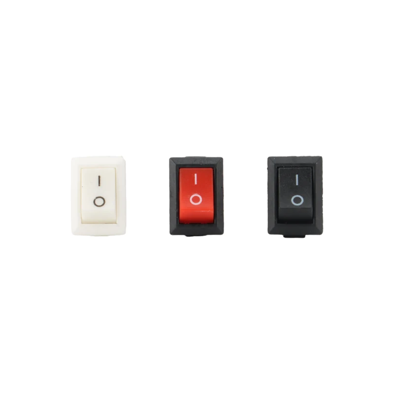 Push Button Switch 10Pcs 10x15mm SPST 2Pin 3A 250V KCD11 Snap-in on/Off Rocker Switch 10MM*15MM Black Red and White