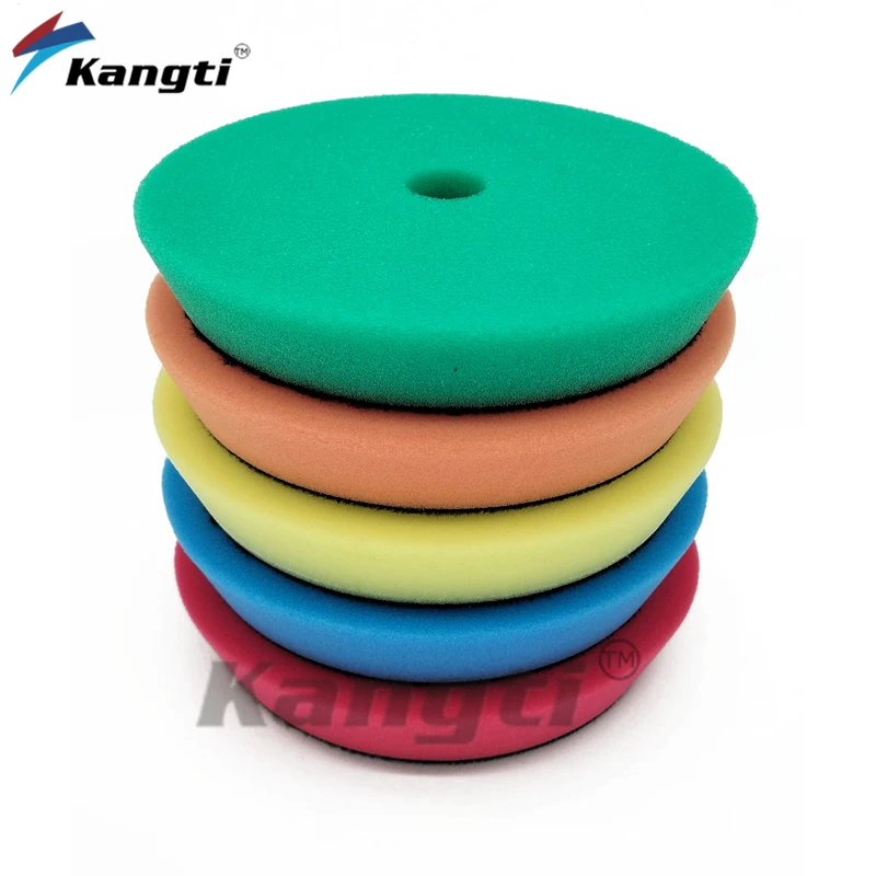 Kangti 5 (125mm)/6(150mm) 자동차 버핑 연마 패드 DA/RO/GA 자동차 버퍼 폴리 셔 용 T 모양 스폰지