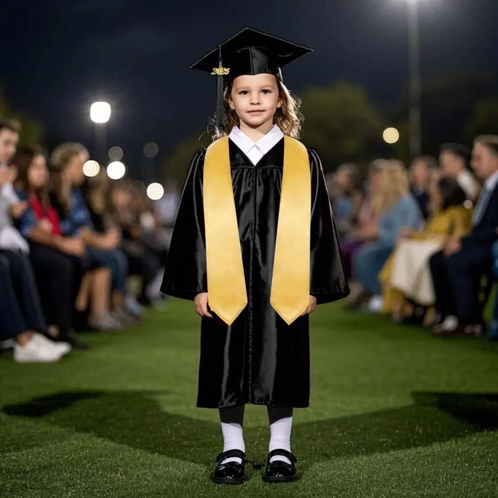 3 Pcs/Set Children Graduation Ceremony Attire,Tassel Hat And Shawl,V Neck Kids Zipper Closure ,Kindergarten Graduation Attire