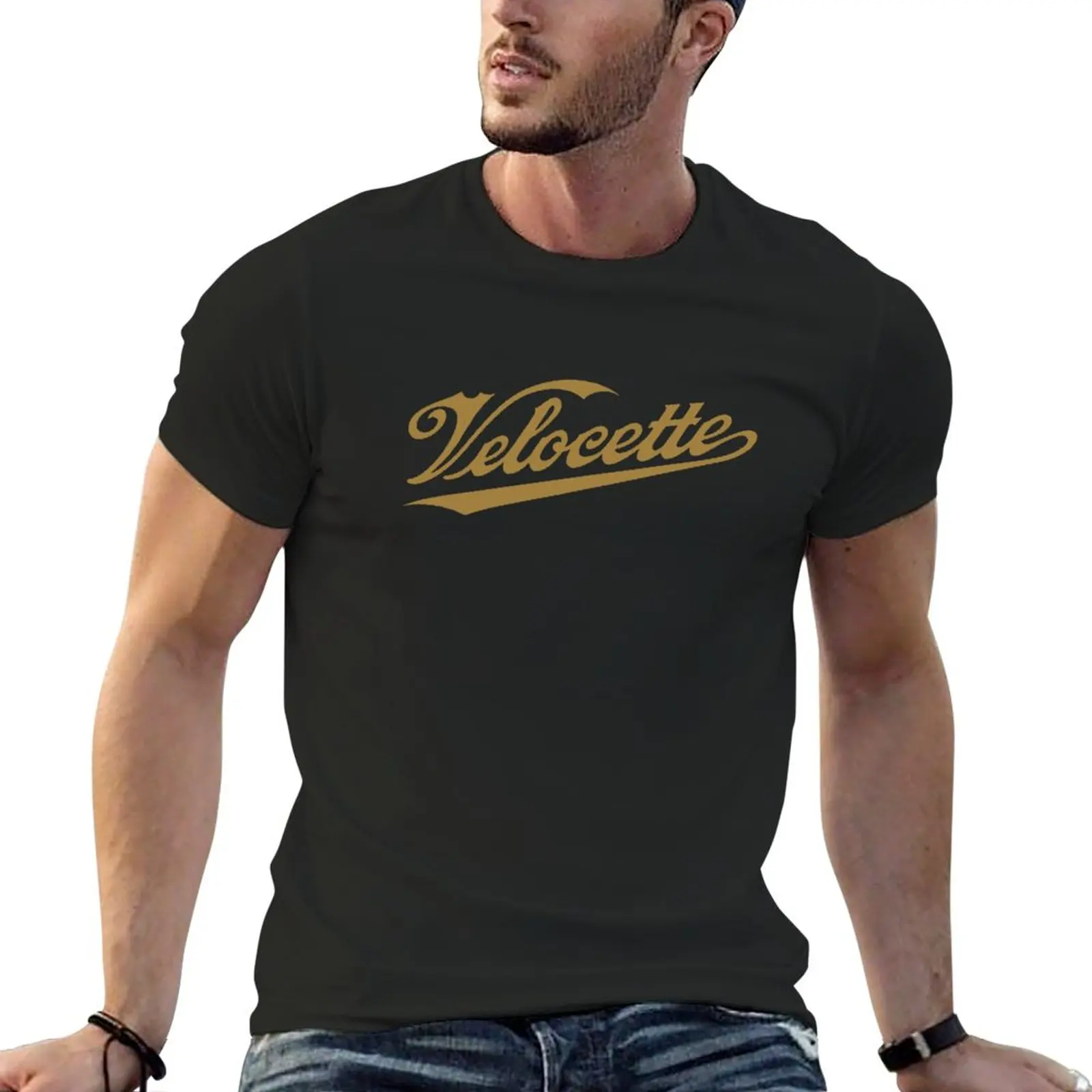 

Velocette Motorcycles - Classic Gold Logotype T-Shirt Blouse summer clothes sweat shirts mens t shirts casual stylish