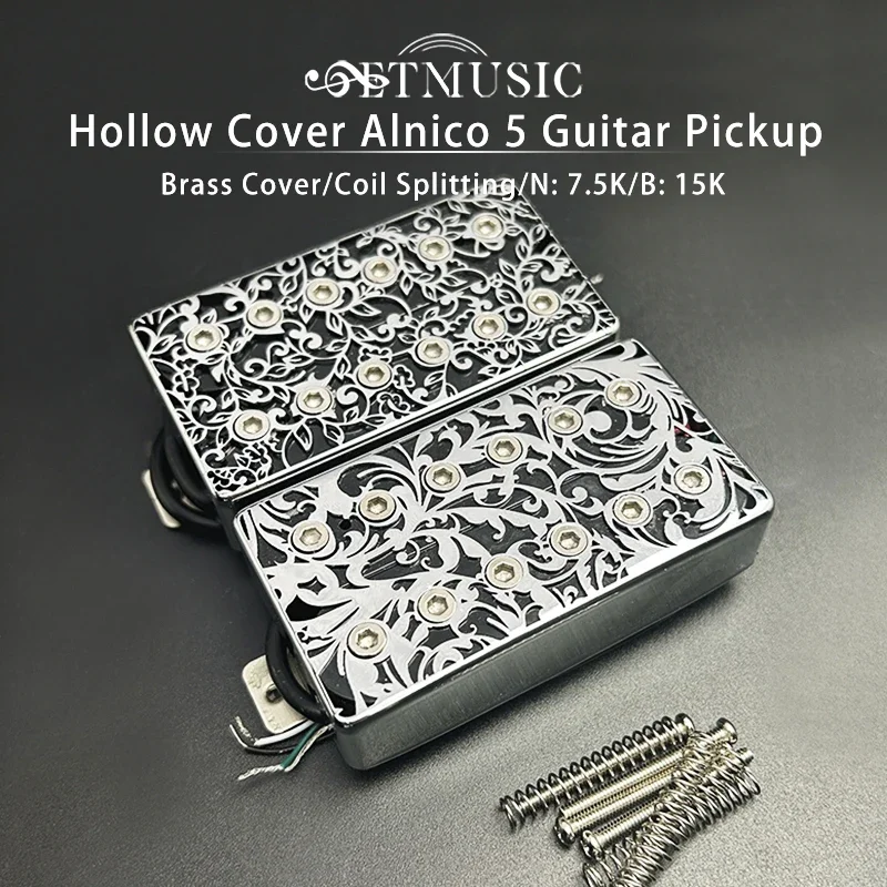 Hollow Brass Cover Alnico Humbucker Guitar Pickup Conduct