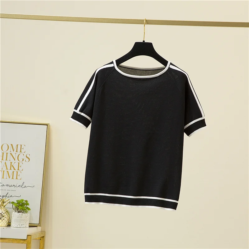 tops listrados finos, blusa de verão, roupas femininas, 18841, 2023