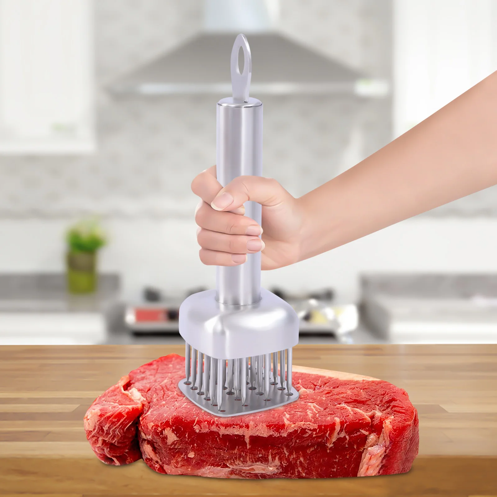 Meat Tenderizer Stainless Steel Meat Mallet Tenderizer Steak Beef Chicken Pork Fish Poultry Tenderizing Cooking Tool