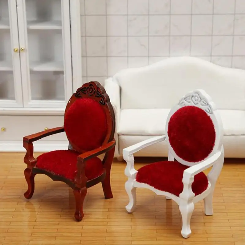 1Pcs 1/12 Dollhouse Mini Sofa Stool Chair Pillow Furniture for Dollhouse Decor 3