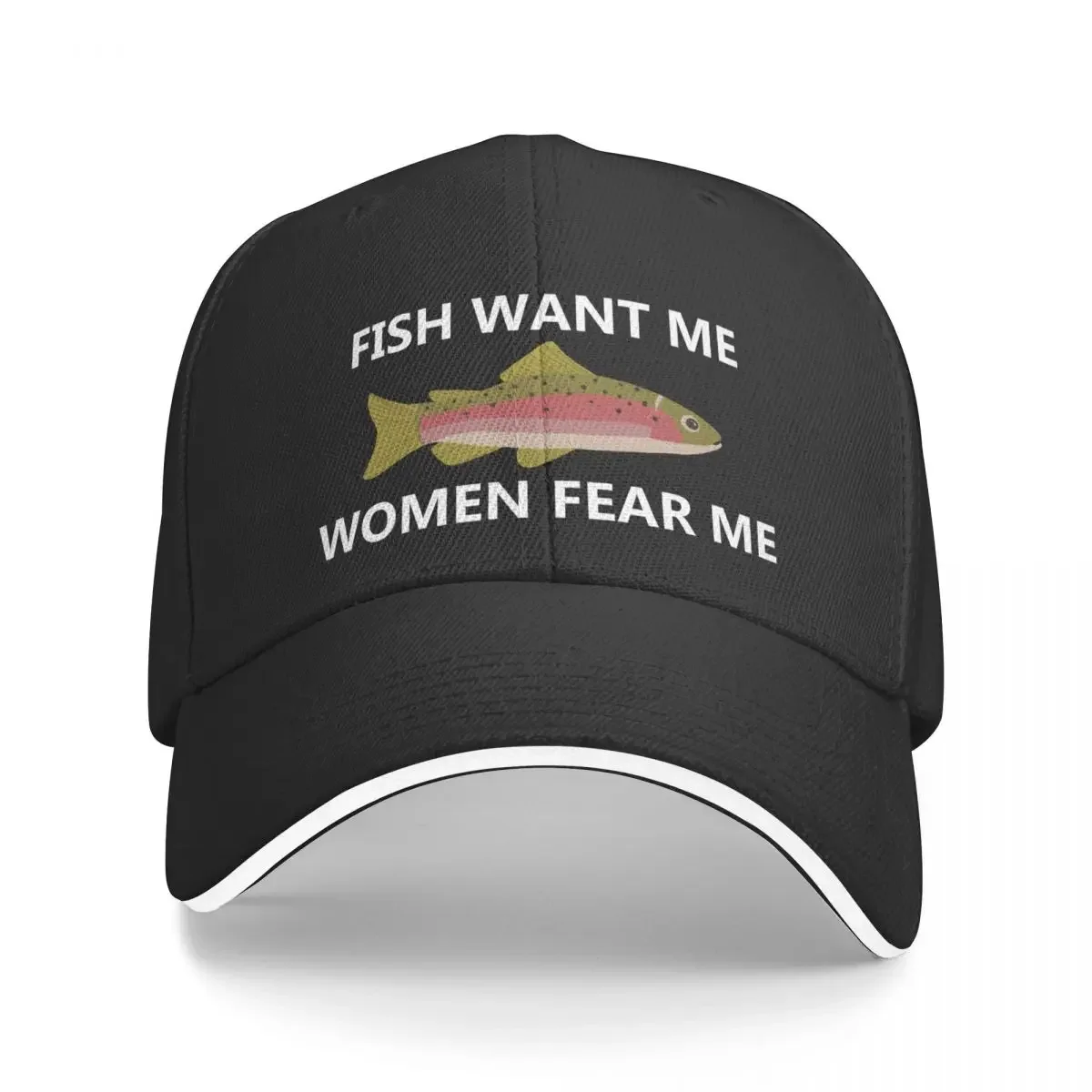 

Fish Want Me, Women Fear Me (White) Baseball Cap Horse Hat Thermal Visor Women's Beach Outlet Men's