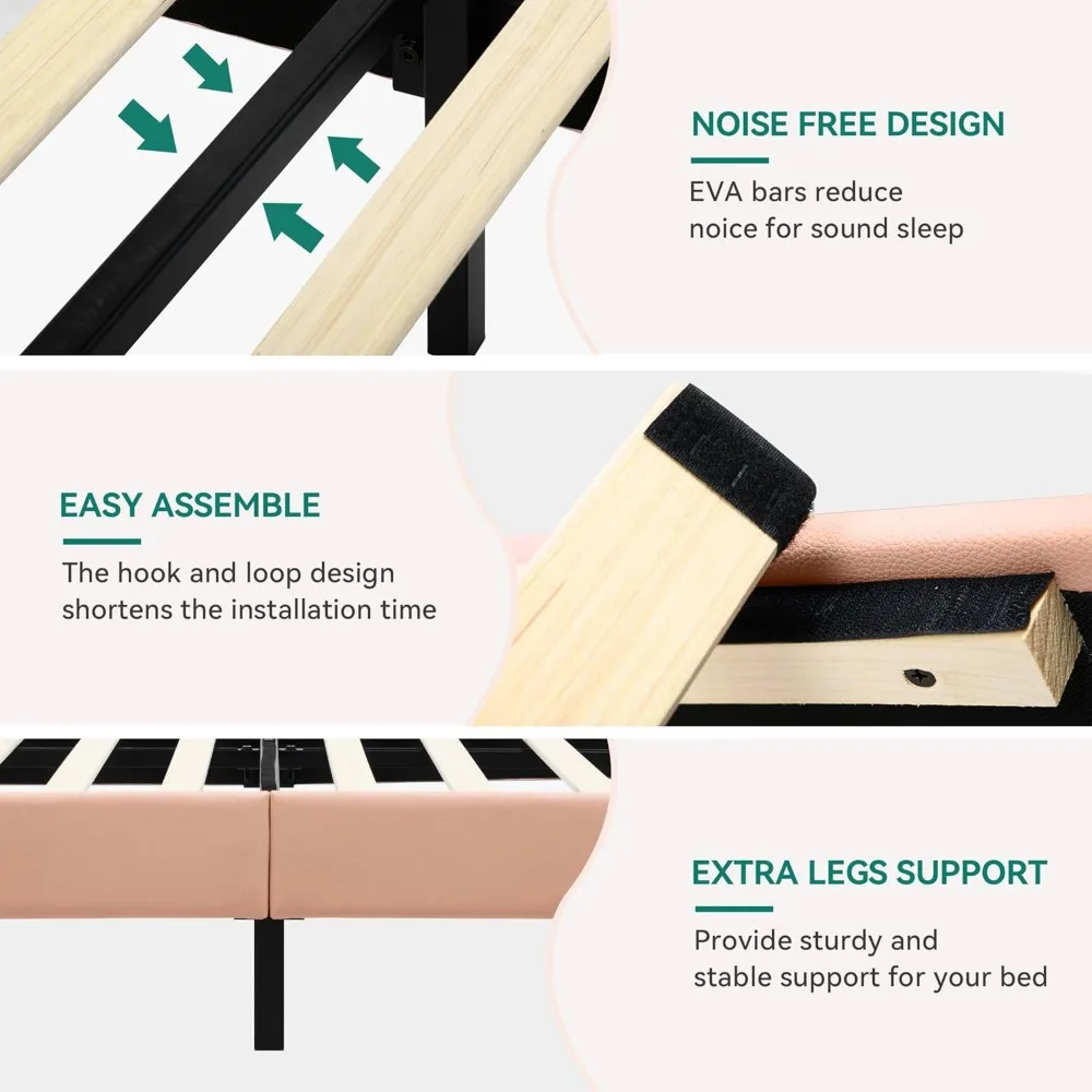 LED Light Upholstered Bed Frame image 6