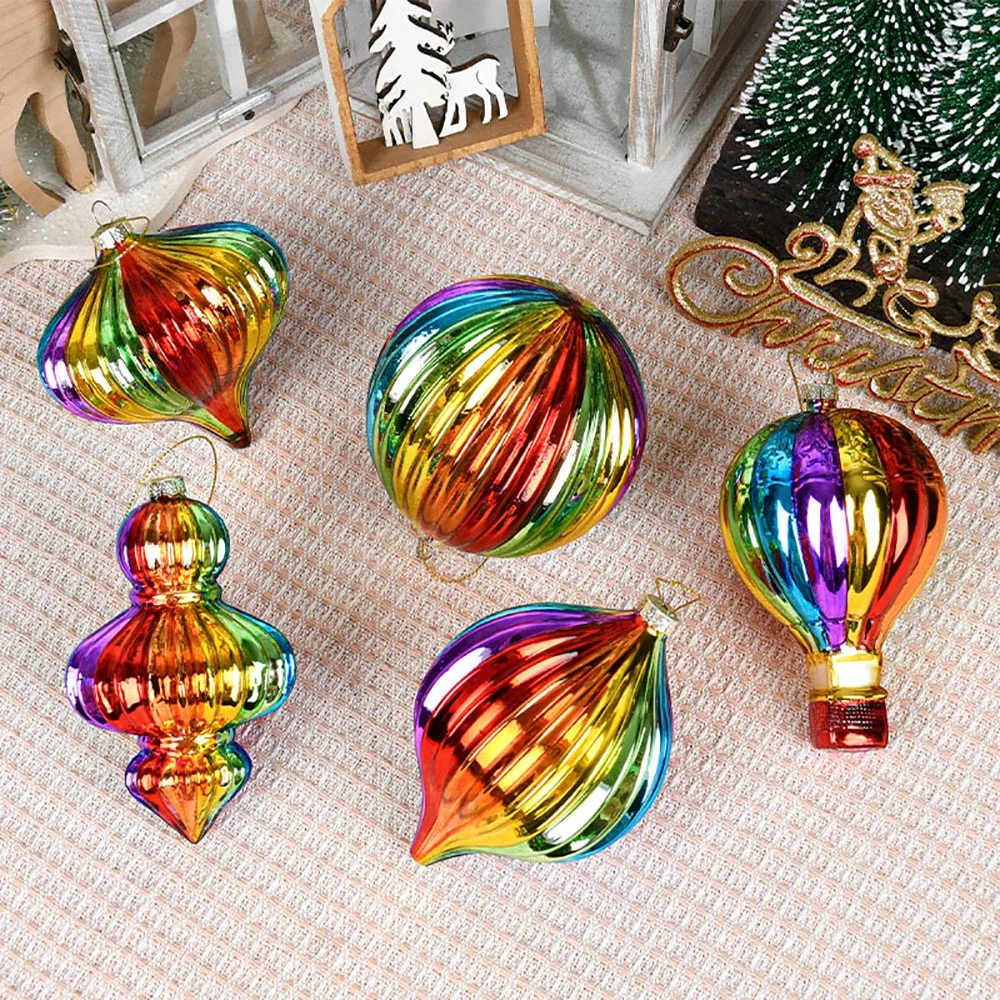 Rainbow Glass Ball Christmas Decoration Christmas Tree Pendant Accessories Store Window Hotel Family Indoor Hanging Gift Navidad - Image 4