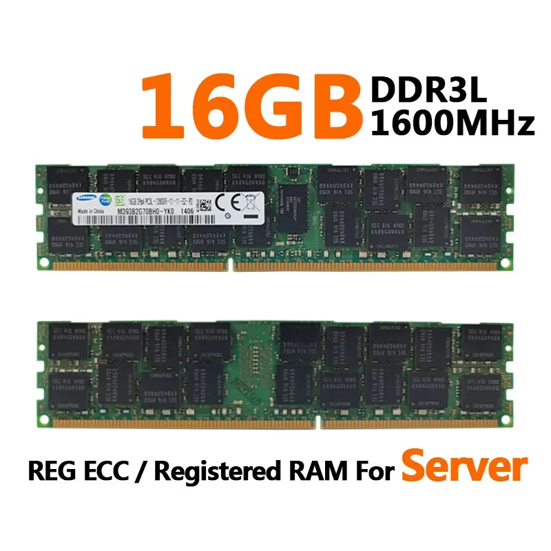 1/4/8PCS Samsung Server Memoria DDR3 16GB 8GB 4GB RAM 1866 1600 1333MHz Server Memory PC3-12800R REG ECC RAM Registered Memory