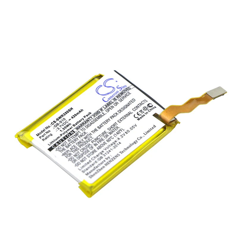 280Mah Gb-S10-353235-0100 Gb-S10 Batteria Per Sony Smartwatch 3 Swr50