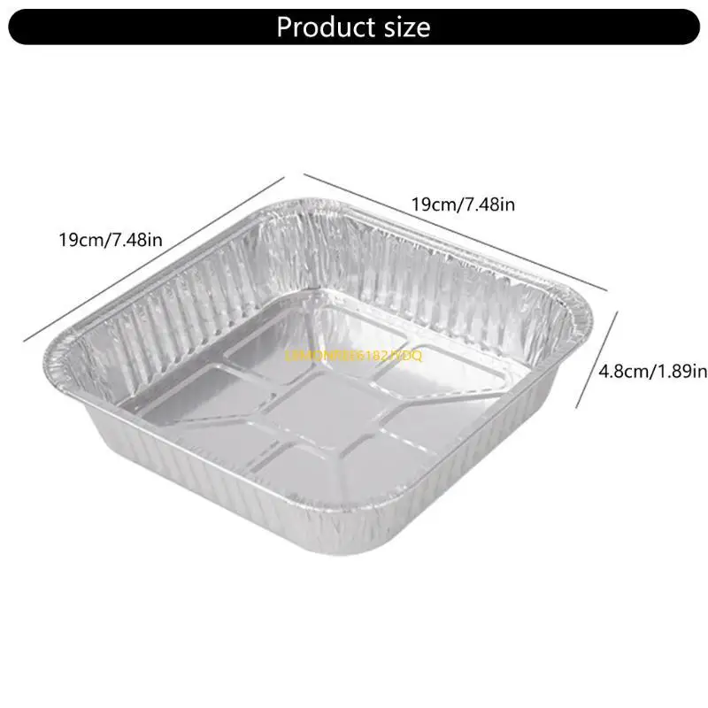 M7DF 20pcs Aluminium Foil Baking Trays for Oven and BBQ Air Fryers Liners Accessories Oil-proof Nonstick Containers