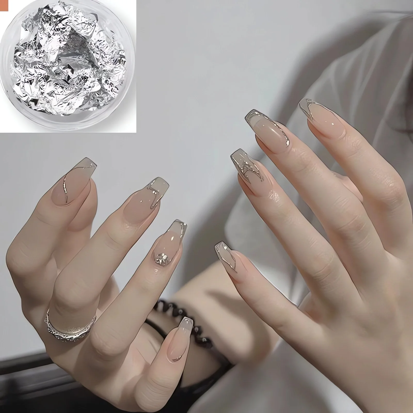 Glitter Nail Art Foil Paper Makeup Jewelry Irregular Shiny Foil Leaf Gold Flakes Nails DIY Stickers Manicure Decorations