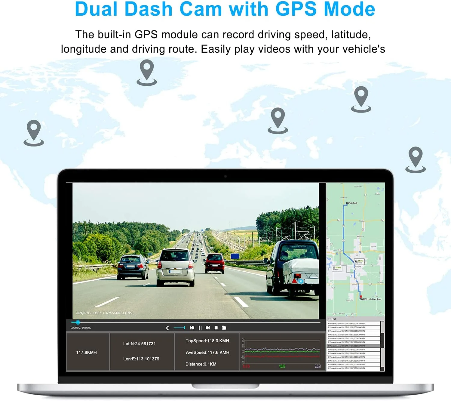ڵ  ڴ  ķ  ī޶, UHD ߰ ð, GPS 24 ð  , 170  FOV 2 ̺ dvrs ϱ, 4K