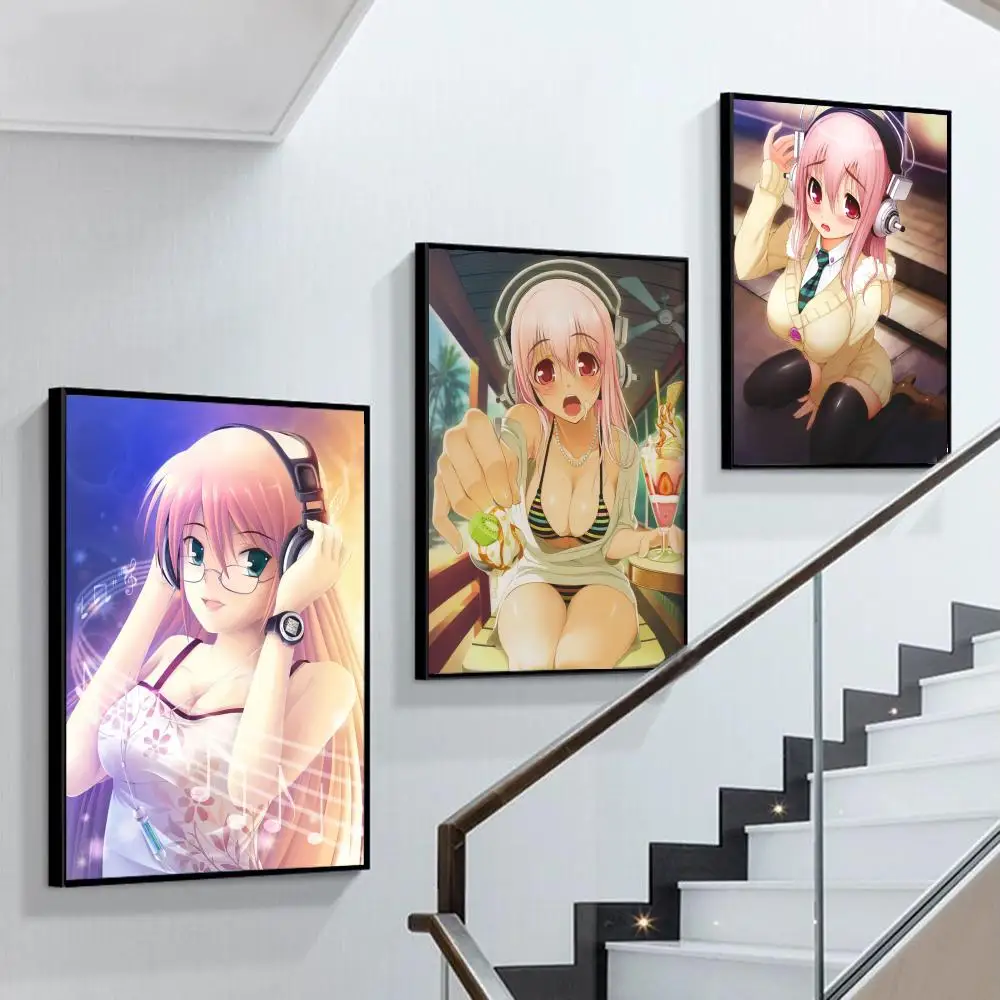 

Sonico Manga Sexy Poster Self-adhesive Art Poster Retro Kraft Paper Sticker DIY Room Bar Cafe Vintage Decorative Painting