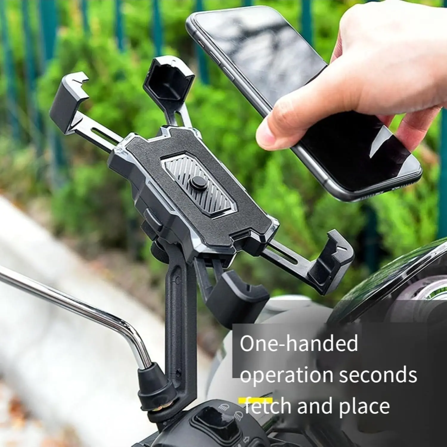 360 ° 회전식 전기 자전거 폰 홀더 (아이폰용) 라이딩 MTB 자전거 오토바이 스탠드 브래킷 미끄럼 방지 사이클링