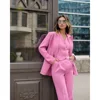 Custom Elegant Women's Suits Slim Fit 3 Piece Jacket Pants Vest Single Breasted Peak Lapel Formal Office Lady Full Set Blazer 2
