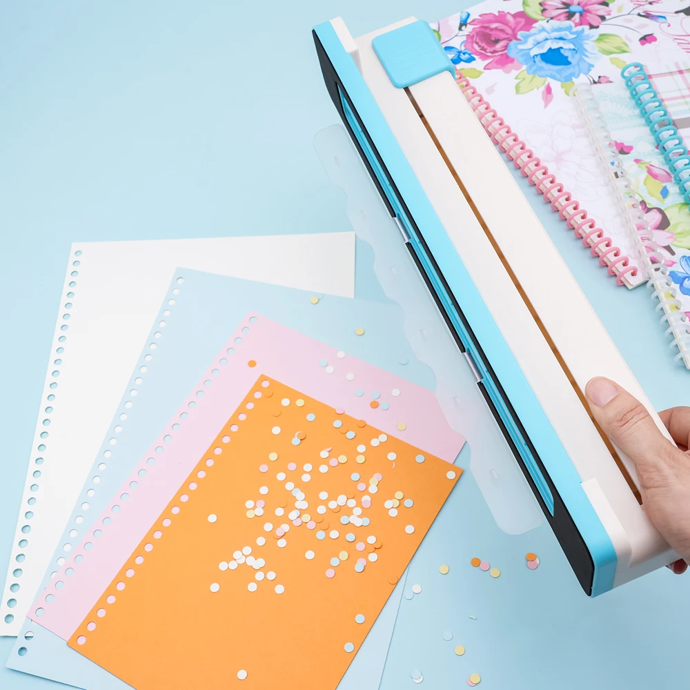 30 Hole Punch Binding Machine, Hand Push Loose Leaf Hole Punch, A4 A5 A6 A7 B5 B6 B7 Book Binder Notebook Coil Spiral Binding - 4
