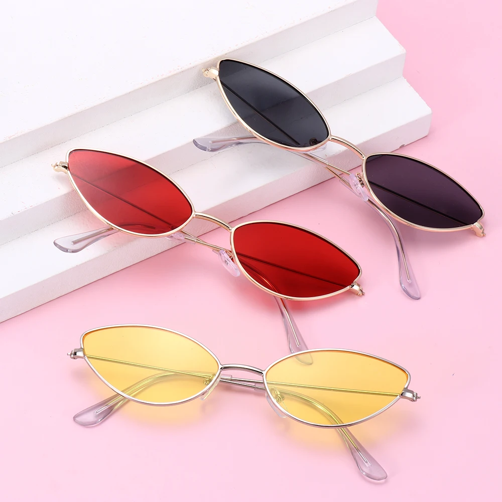 1PC Unisex Sunglasses Rimless Retro Bat Shape True Film Sun Glasses UV400 Trending Narrow Eyewear Streetwear Fashion Accessories big sunglasses for women