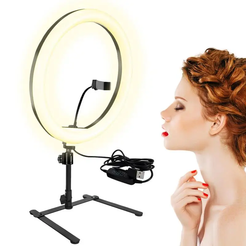 Beauty Fill Light Selfie Ring Light Usb Selfie Ring Light Con Supporto Per Telefono Scrivania Treppiede Modalità Di Illuminazione Remote Per Ios E Fot