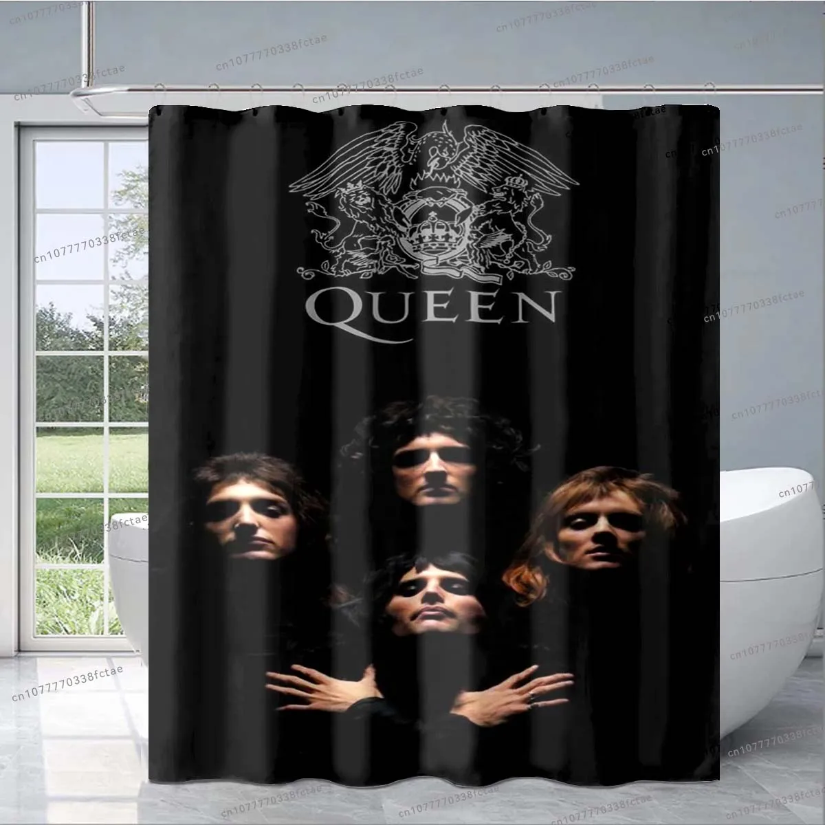 

Queen Rock Band Logo Shower Curtain Retro Bathroom Decoration Shower Curtain Adult Kid's Bathroom Shower Curtain Exquisite Gift