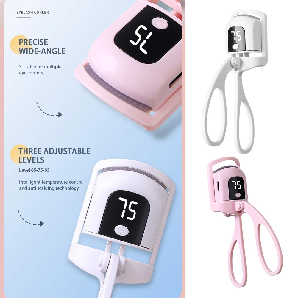 Electric Heated Eyelash Curler Eyelashes Curls Thermal Eyelash Curler USB Rechargeable Mini Long Lasting Makeup Tool Beauty Tool