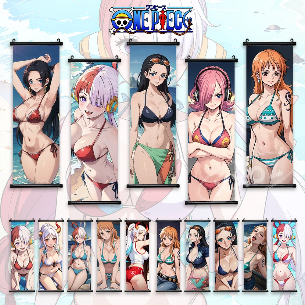 

One Piece Home Decoration Hanging Painting Kawaii Nami Wall Art Nico Robin Interior Scrolls Picture Anime Hancock Canvas Poster