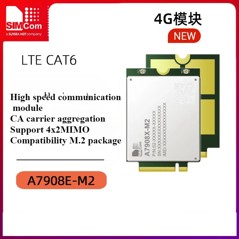 Simcom A7908E-M2 High Speed CAT6 Communication Module CA Carrier Aggregation