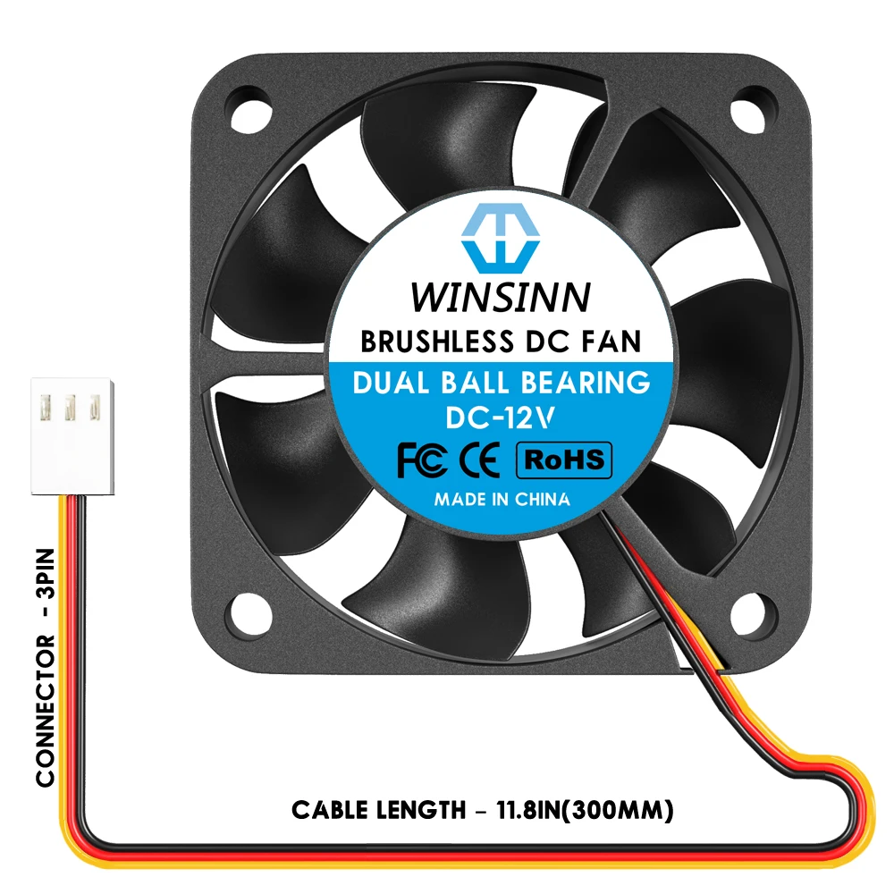 WINSINN 4010 40mm Fan DC 5V 12V 24V Hydraulic / Dual Ball Bearing Brushless Cooling 40x10mm 3PIN