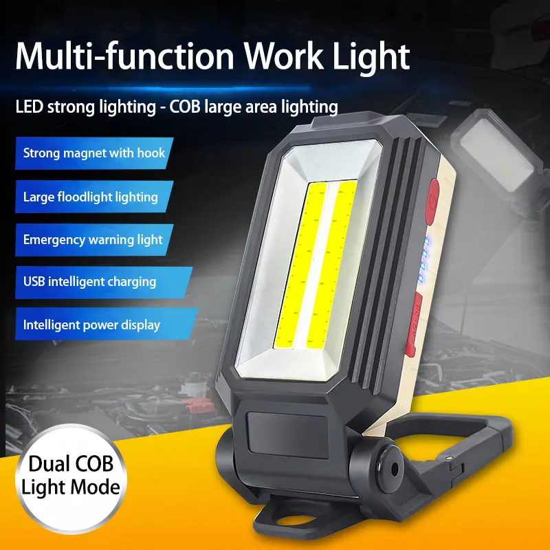 Cob Led Work Light Floodlight Rechargeable Lamp Le... - Grandado