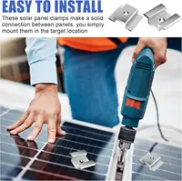 Colliers de fixation intermédiaires pour panneaux solaires 48/24/12 pièces, supports de panneaux photovoltaïques, clips solaires en aluminium pour panneaux PV, pour fixation de panneaux encadrés de 35-50 mm 5