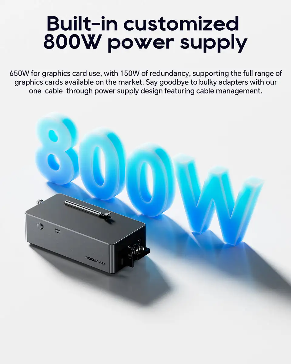 AOOSTAR AG01 EGPU Oculink Dock PCIe 4.0 x4 64Gbps External