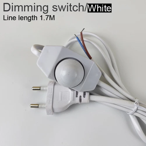 Versatile EU Plug with Dimmer Switch - 1.7M Black/White Lamp Cable for Table and Floor Lamps (110-220V)