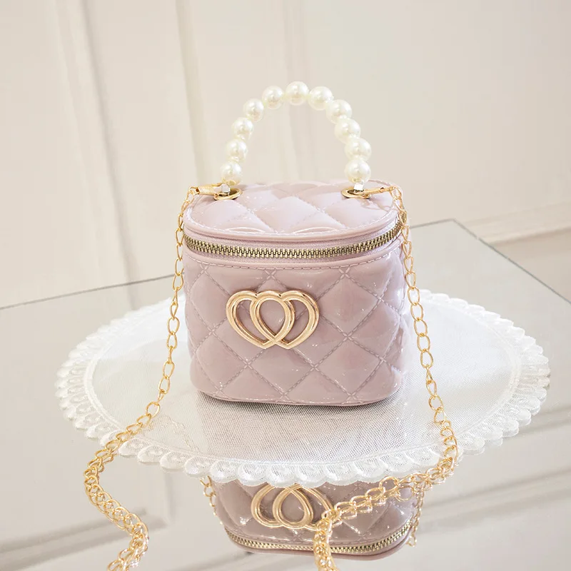 Mini Love Bucket Bag Pearl Children's Women's Cylinder Jelly Bag