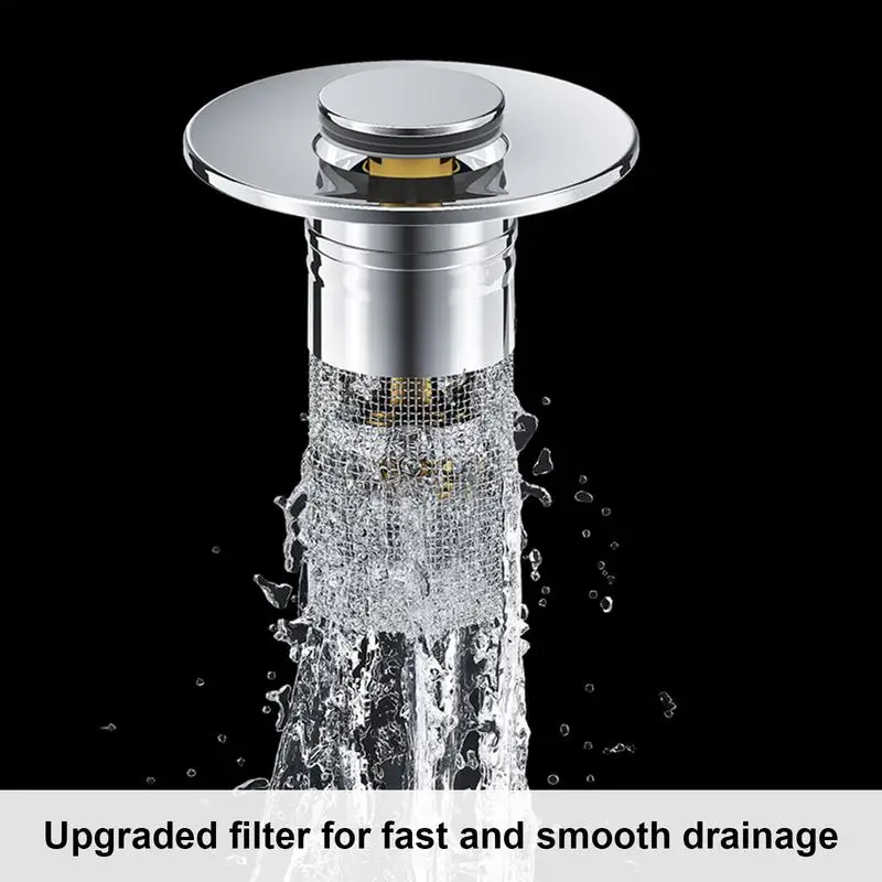 Stainless Steel 2-in-1 Drain Strainer Protectors Sink Drains Filter Hair Catcher Sink Strainer Stopper for Bathroom