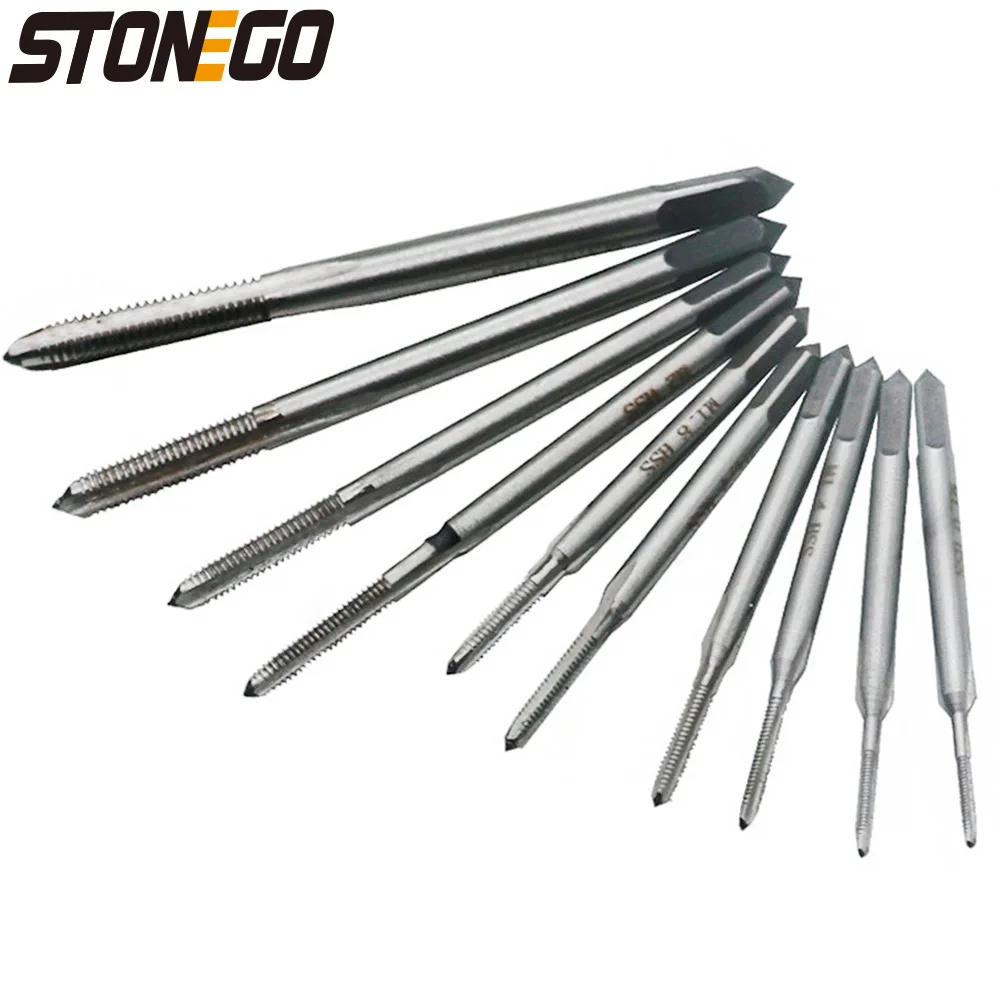 STONEGO 10PCS HSS6542 Tap Drill Bit Set Metric Thread Taps for M1M3