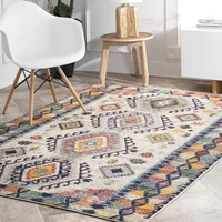 Living Room Carpet Bohemia Abstract Ertro Bedroom Fluffy Rug Home Decoration Ethnic Style Multicolor Art No Crease Mat Ковер 러그 1