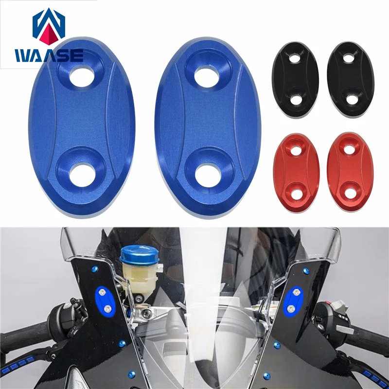 Waase 야마하 YZF R1 2007 2008 2009 2010 2011 2012 2013 2014 백미러 시트 장식 커버 미러베이스