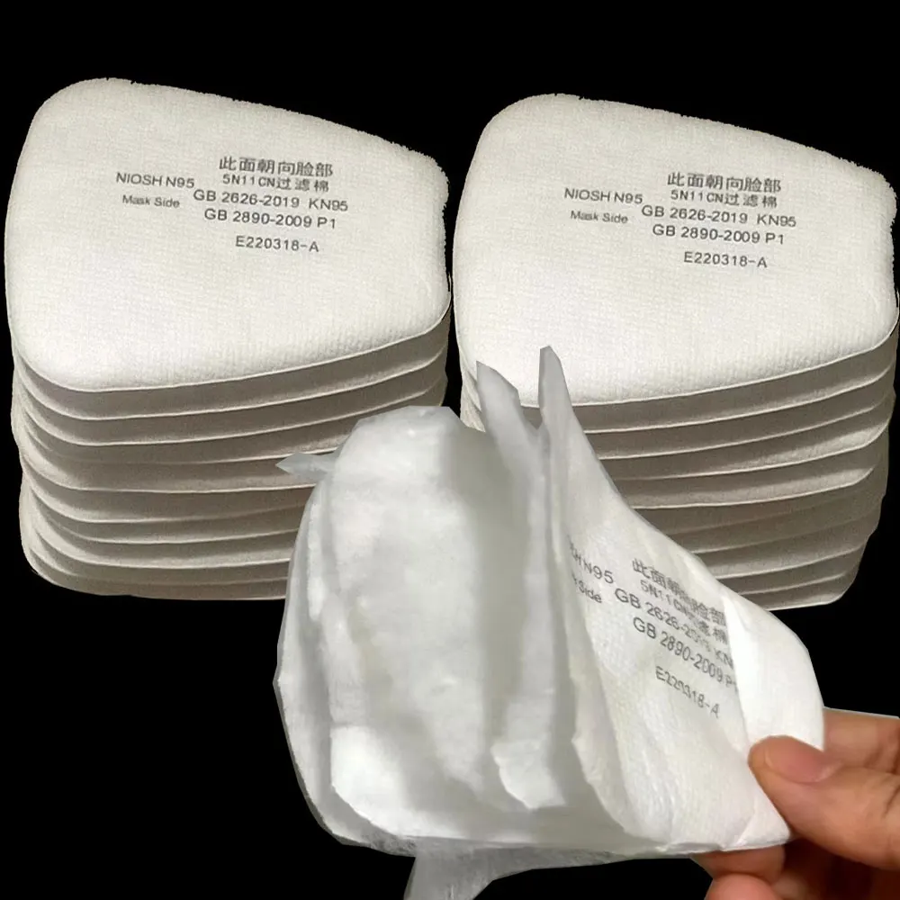 Filter Paper Respirator Filter Cotton Respirator Filter Respirator Accessory Gas Mask Filter 5N11 Dust Cotton Filter Paper 501 Holder for 3M 6001/6200/7502/6800 Chemical Spraying Painting Respirator Gas Mask Accessories