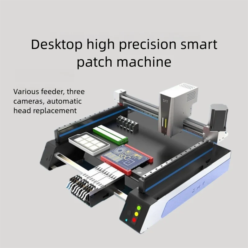 Machine de placement de composants SMT de bureau entièrement automatique et à haute vitesse avec caméra triple vision (220 V / 110 V) pour l'échantillonnage de circuits imprimés_voghion.com