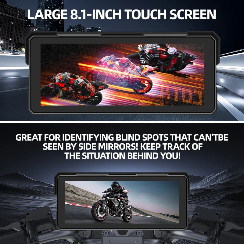마우스토어 프라이빗 모델 방수 IP67 8인치 HD IPS 스크린 GPS 네비게이션 휴대용 오토바이 무선 카플레이 (대시보드 장착)