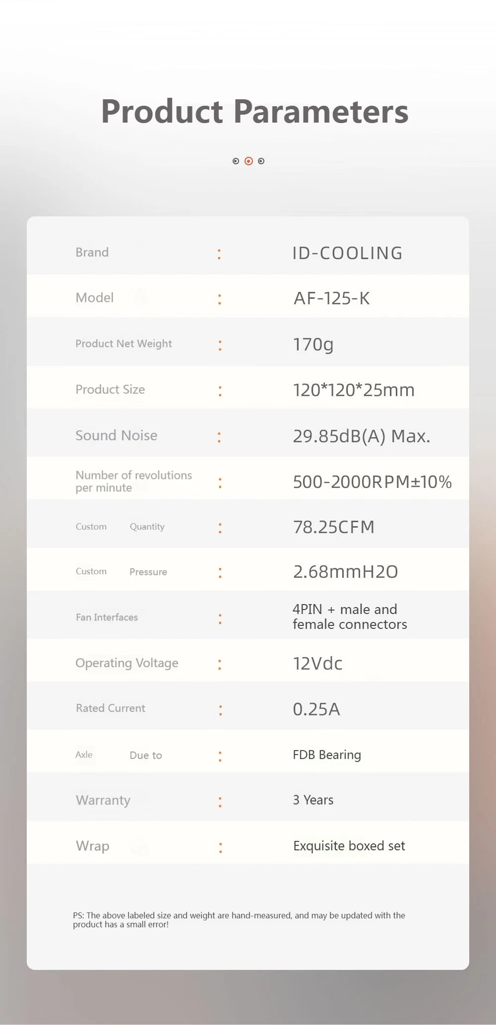 ID-COOLING AF-125 120mm FDB Bearing PWM Silent Fan, High Airflow Cooling for CPU