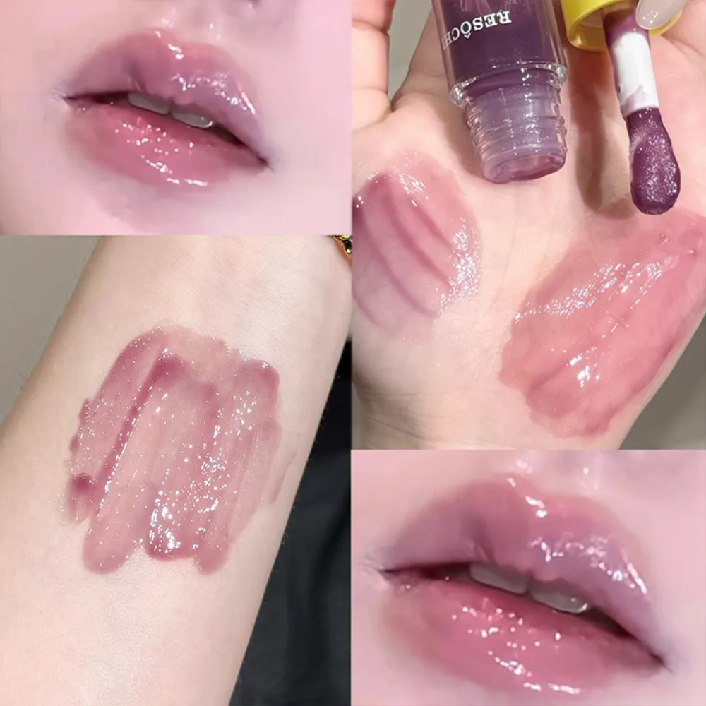 IJzige, transparante lipolie, waterglans, spiegelglans, nude vloeibare lippenstift, natuurlijke, transparante glans en hydraterende lipgloss, Koreaanse lippen make-up_voghion.com